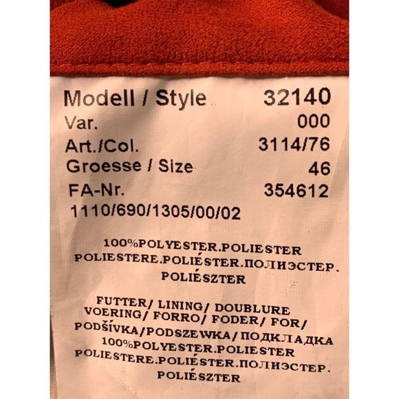 Jupiter Red Vegan Suede Bomber Jacket Mens Size Small 46 EU German 6346 EUC - Picture 15 of 15